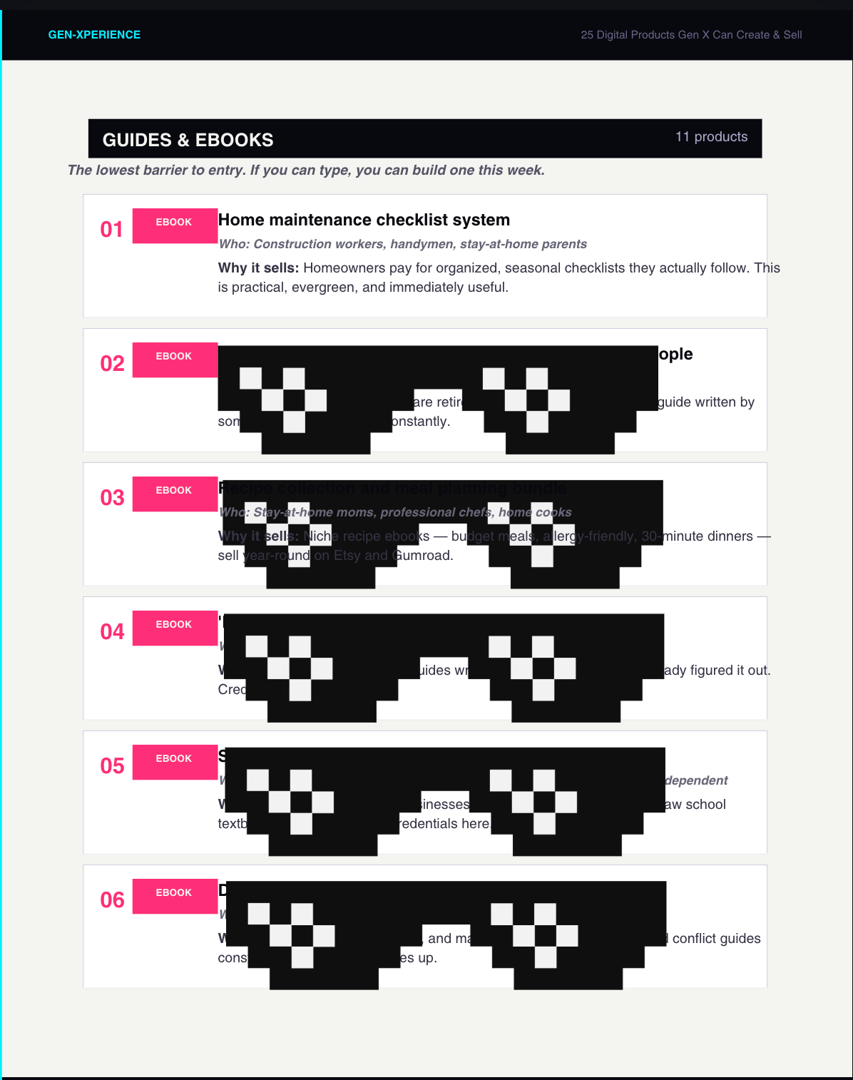 25 Digital Products Gen X Can Create & Sell — Free Guide