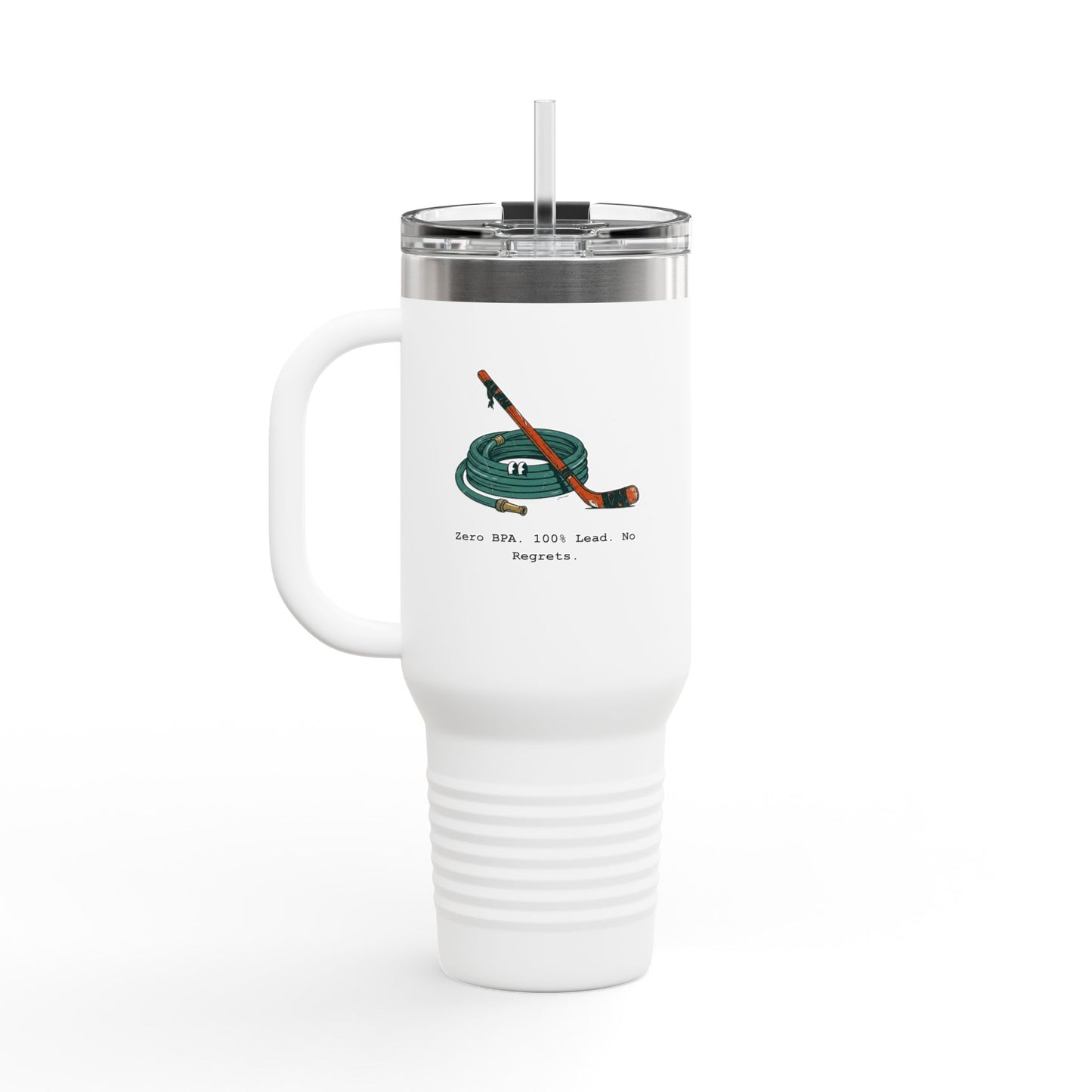 40oz Insulated Travel Mug — “Hydrated by The Garden Hose” Double-Wall Tumbler