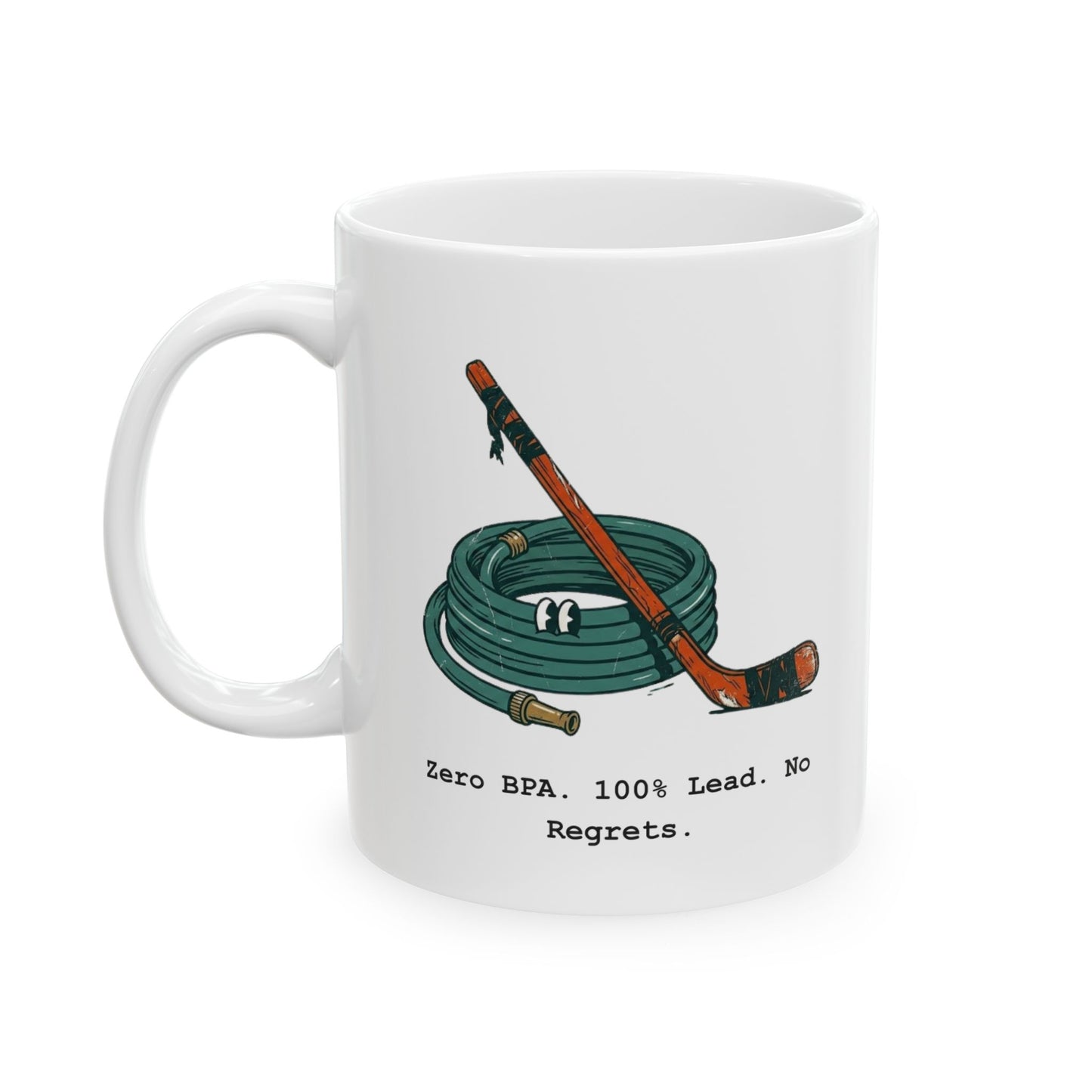 Hydrant Hose Vintage Firehouse Ceramic Mug — 'Hydrant by Hose' Retro Firefighter Coffee Cup (11oz/15oz)