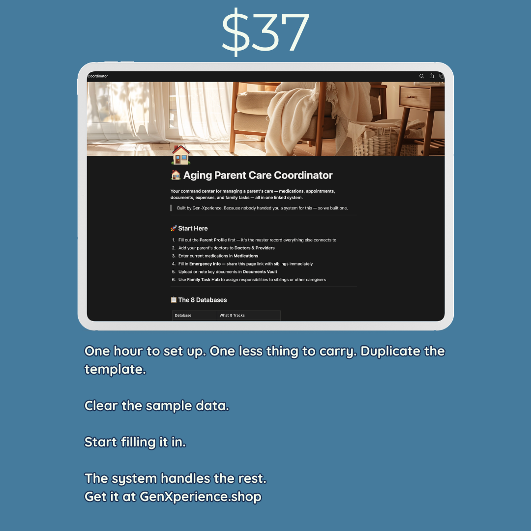 Aging Parent Care Coordinator — Notion Template System