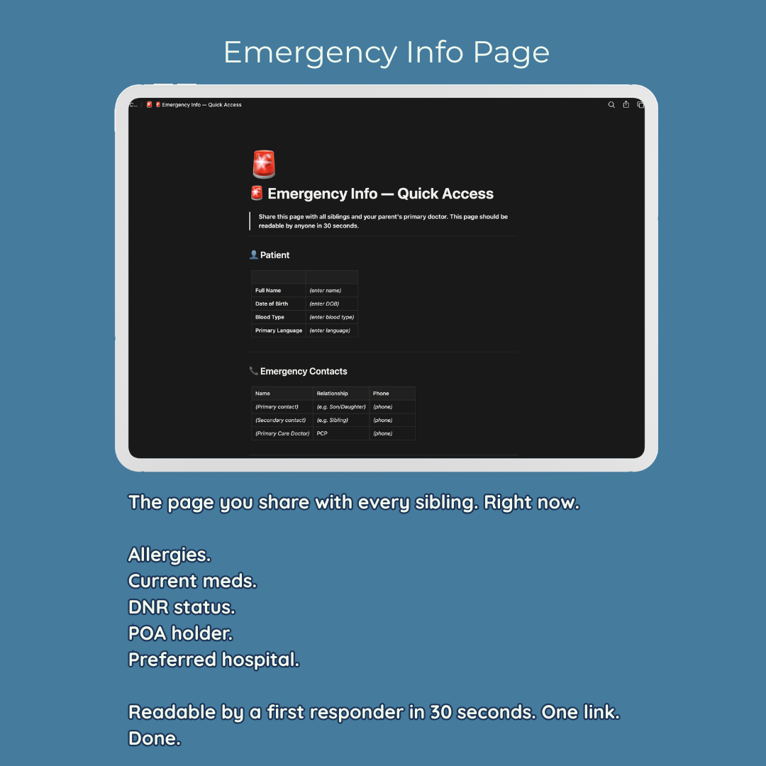 Aging Parent Care Coordinator — Notion Template System