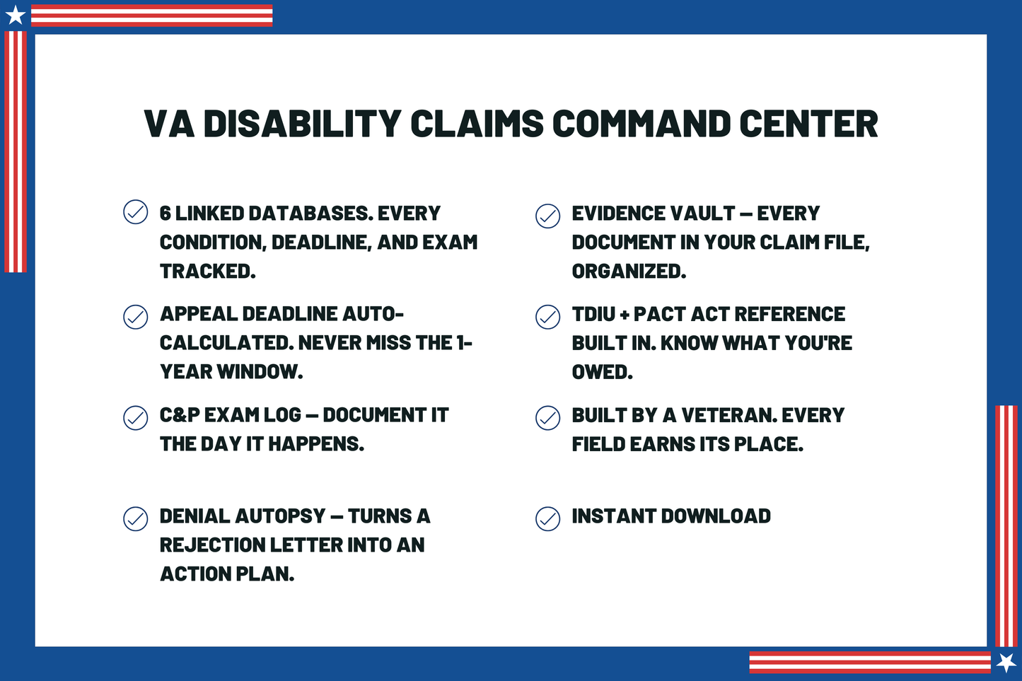 VA Disability Claims Command Center — Notion Template for Veterans